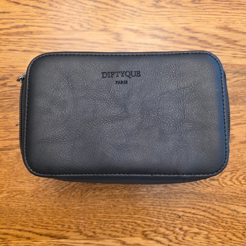 Diptyque Paris Qatar Airways Black Business Class Toiletry Bag Cosmetic Pouch